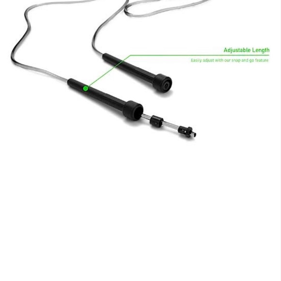 🆕 Black Adjustable Jump Rope by Mind Reader - Picture 2 of 3